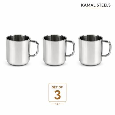 MUG CUP (Set of 3) — wholesale stainless steel from Kamal Steels Mumbai